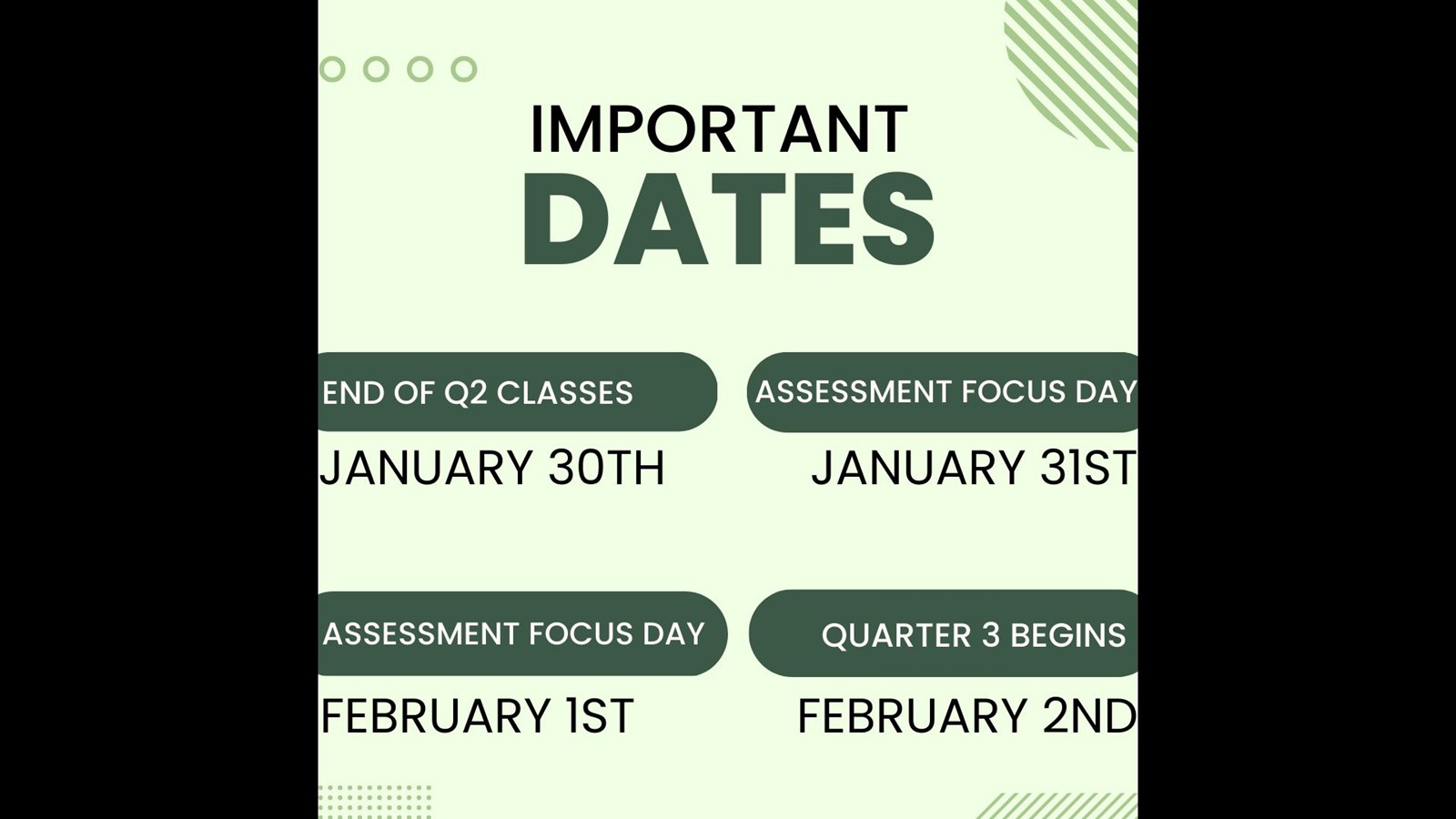 Important Dates